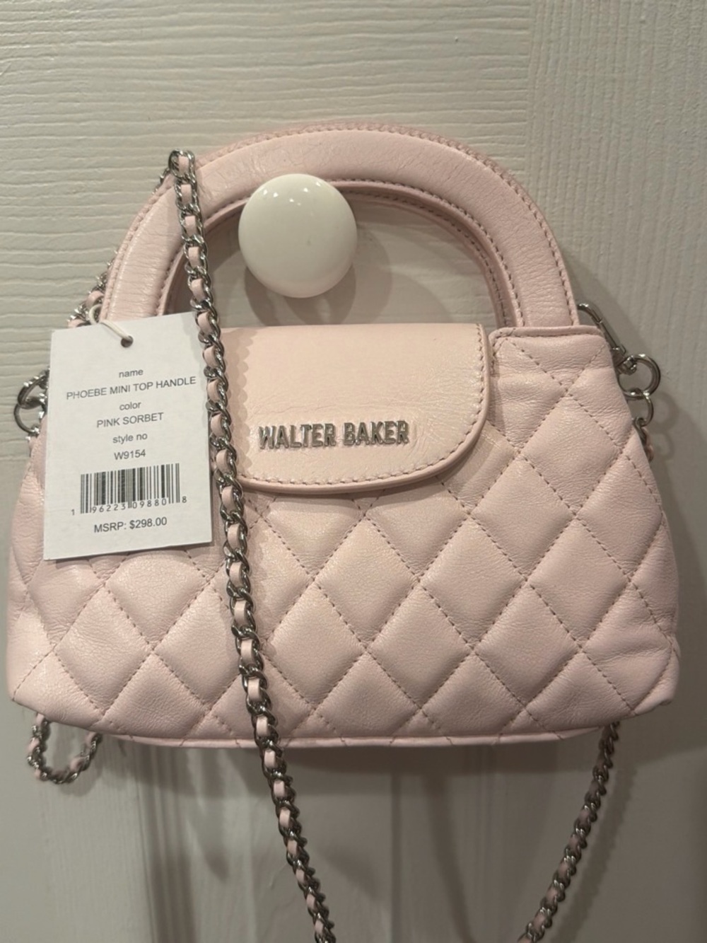 Walter Baker Mini Top Handle Bag in Pink Sorbet